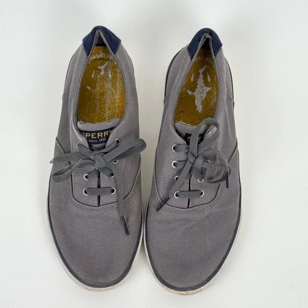 Sperry Striper II Men's Gray Canvas Casual Boat Shoes Sneakers Size 7